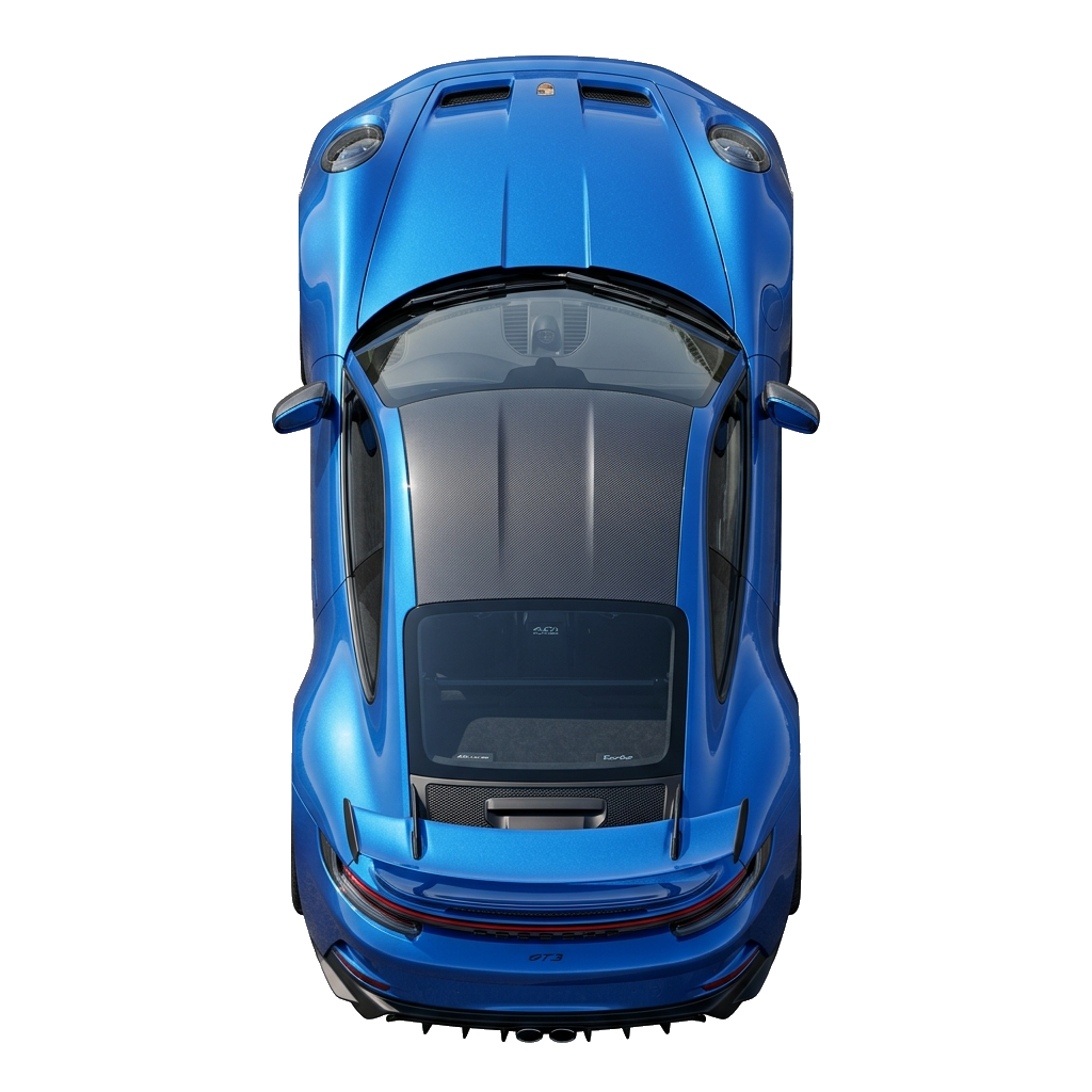 Top-down view of car